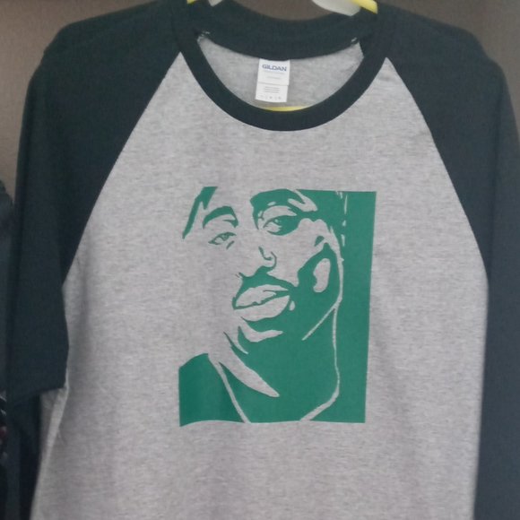 Gildan Other - 3/4 Sleeve Baseball Shirt W/ Silhouette of 2Pac  America's Most Wanted on Back